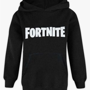 Fortnite Logo Boys Black Hoodie NEW with tags 11-12 years old